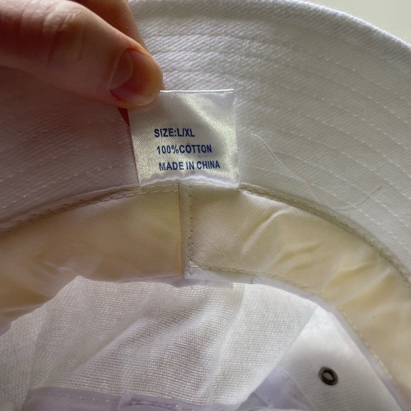 WINNING SPIRIT bucket hat, large, white, cotton, green embroidery - Picture 7 of 7